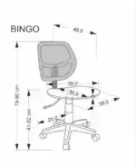 Bingo ifjúsági forgószék – rózsaszín - Image 2