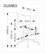 Dumbo ifjúsági forgószék – világosrózsaszín - Image 2