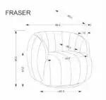 Fraser forgófotel – krém - Image 12