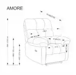 Amore elektromosan dönthető pihenőfotel – bézs - Image 14
