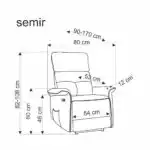 Semir 2 elektromosan dönthető masszázs pihenőfotel kiszállást segítő funkcióval – bézs - Image 16