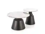 Magneta dohányzóasztal (2 db-os szett) – fehér márvány / fekete - Image 16