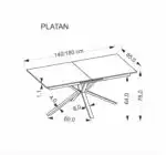 Platan bővíthető étkezőasztal – fehér márvány / fekete - Image 17