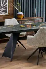 Armani bővíthető étkezőasztal – fekete márvány / fekete - Image 5