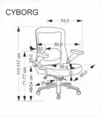 Cyborg forgószék – fekete - Image 11