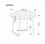 Barry kerek étkezőasztal – dió / fekete - Image 13