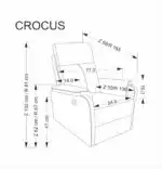 Crocus elektromosan dönthető pihenőfotel – szürke - Image 14