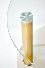 Ducat S dohányzóasztal – fehér márvány / üveg / arany - Image 4