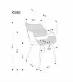 K586 szék – fekete / dió - Image 11