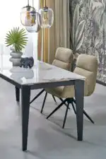Felix bővíthető étkezőasztal – fehér márvány / fekete - Image 5