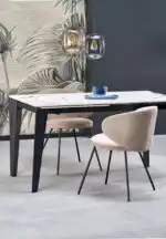 Felix bővíthető étkezőasztal – fehér márvány / fekete - Image 7