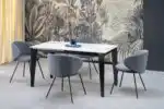 Felix bővíthető étkezőasztal – fehér márvány / fekete - Image 8