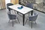 Felix bővíthető étkezőasztal – fehér márvány / fekete - Image 9