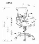 Gimli ifjúsági forgószék – fekete - Image 2