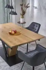 Fanis bővíthető étkezőasztal – natúr / fekete - Image 12