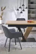 Fanis bővíthető étkezőasztal – natúr / fekete - Image 13