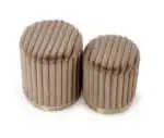 Fido tárolós puff szett (2 db) – kapucsínó / arany - Image 7