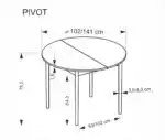 Pivot bővíthető étkezőasztal – artisan tölgy / fekete - Image 21