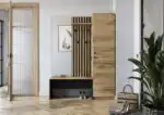 Zaris előszoba szekrény – arany tölgy / fekete