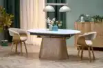 Sirius bővíthető étkezőasztal – fehér márvány / natúr - Image 2